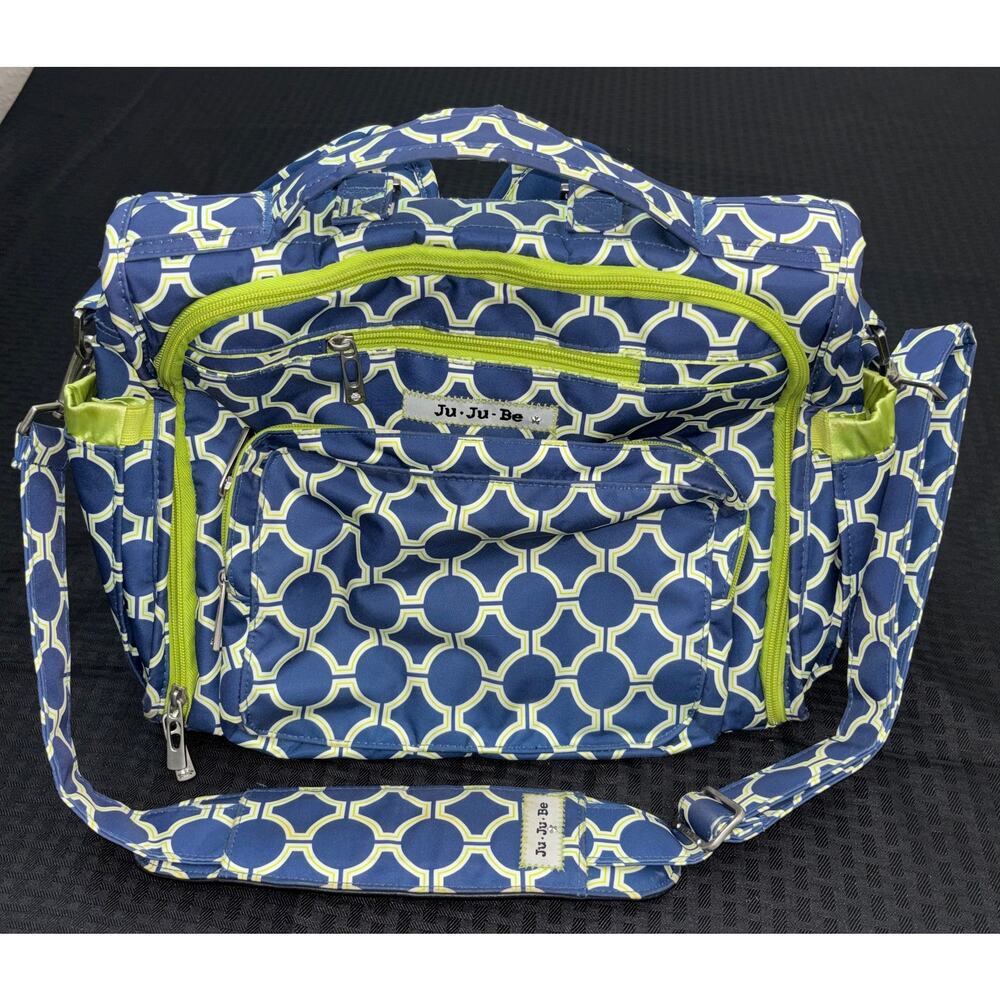 JU JU BE Diaper Bag "Royal Envy" Diaper Messenger Bag and Back Pack w/Diaper Pad